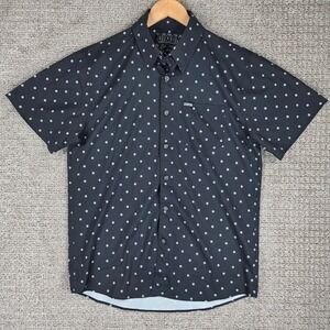 Dixxon Flannel Co Polkacide D-Lite Short Sleeve Button Up Shirt Men Medium Black